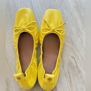 Tory Burch Yellow Leather ballet flats Size 38